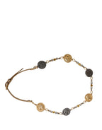 Dolce & Gabbana Gold Brass Chain Coin Embellished Metal Buckle Belt