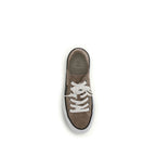 Brunello Cucinelli Beige Calf Leather Bos Taurus Low Top Sneakers