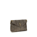 Saint Laurent Gray Lamb Leather Shoulder Bag