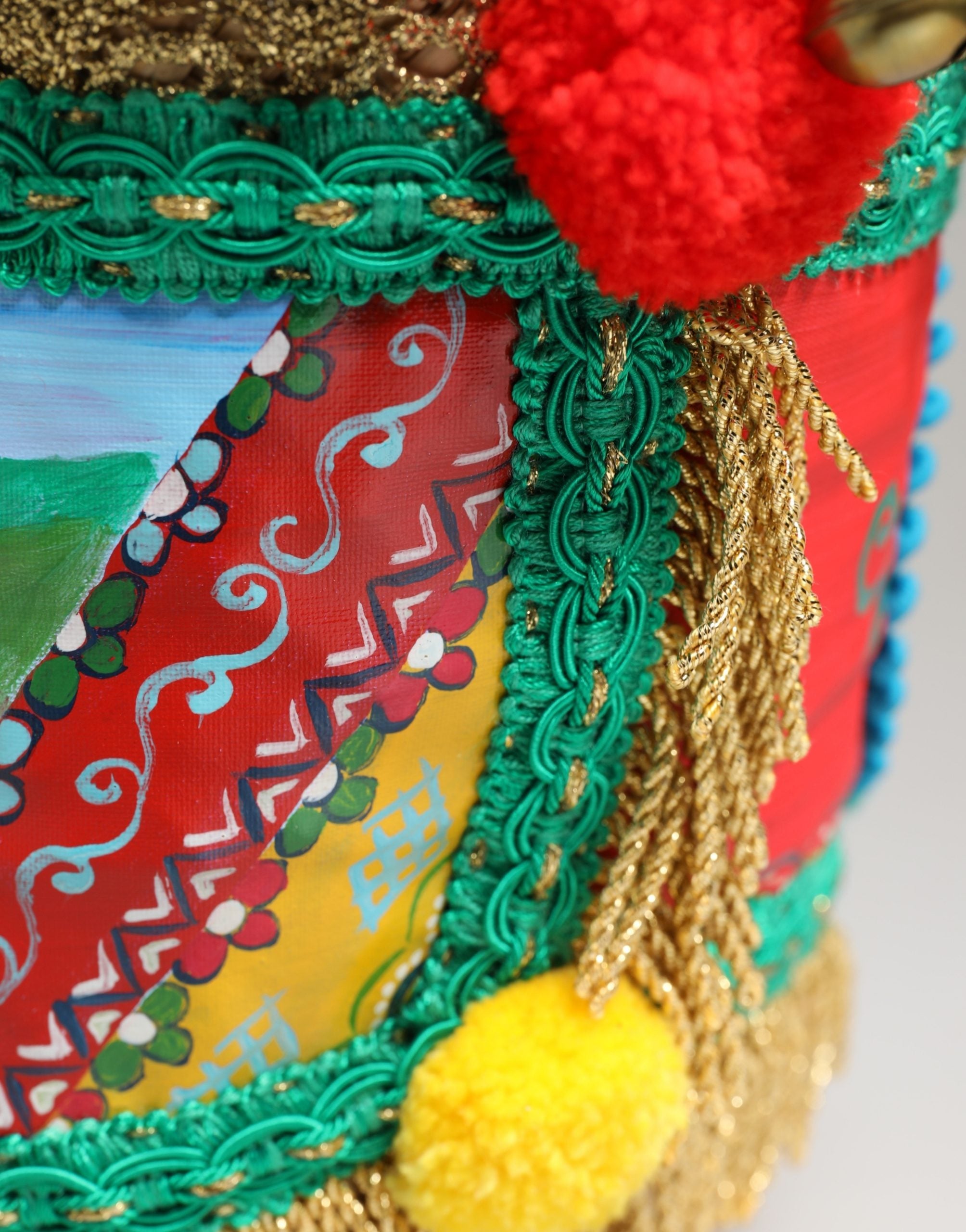 Dolce & Gabbana Multicolor Woven Straw Basket Embellished Sicily Bag