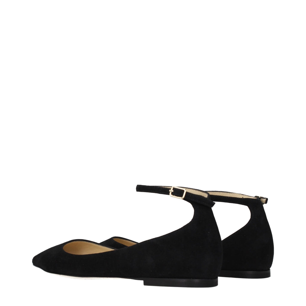 Jimmy Choo Black Leather Ballet Flats