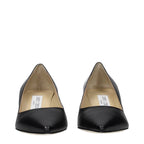 Jimmy Choo Black Leather Mid Heel Pumps
