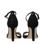 Jimmy Choo Black Leather Stiletto Heel Sandals