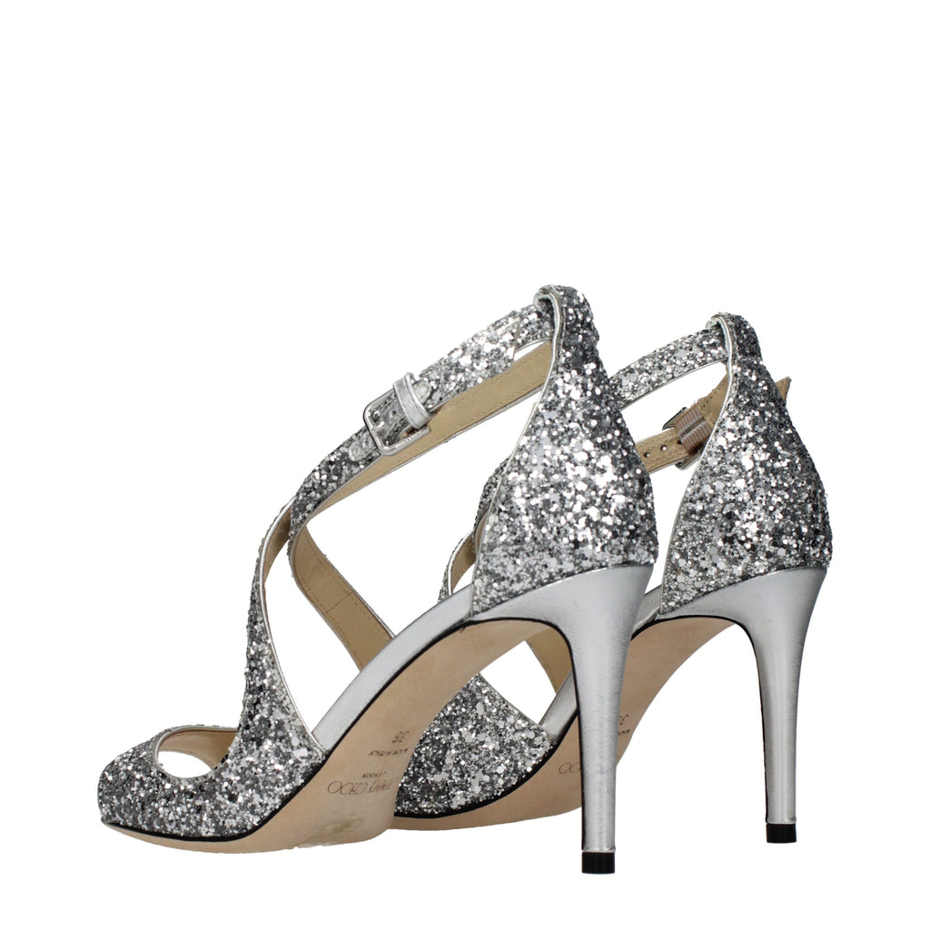 Jimmy Choo Gray Plastic Strap-On Sandals