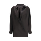 Valentino Black Wool Dress Shirt