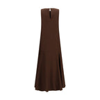 P.A.R.O.S.H. Brown Linen Casual Dress