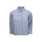 Brunello Cucinelli Blue Cotton Pattern Shirt