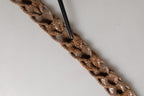 Ermanno Scervino Brown Leather Braided Metal Buckle Belt