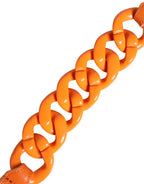 Scervino Street Orange Leather Chain Waist Metal Buckle Belt
