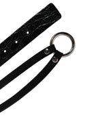 Dolce & Gabbana Black Exotic Leather Silver Metal Buckle Belt