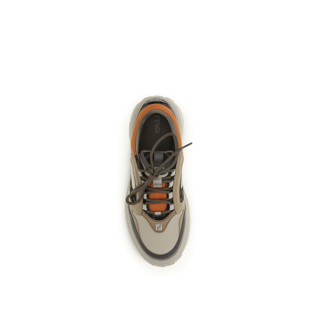 Fendi Multicolor Calf Leather Bos Taurus Chunky Sneakers