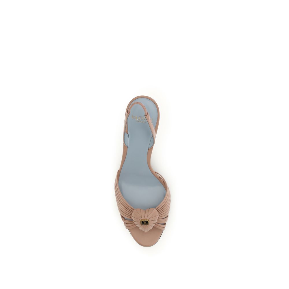 Valentino Garavani Beige Goatskin Stiletto Heel Sandals