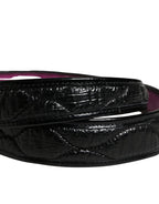 Ermanno Scervino Black Leather Gold Round Buckle Waist Belt