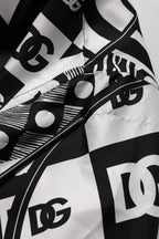 Dolce & Gabbana Black Silk Logo Print Short Sleeves Shirt
