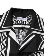 Dolce & Gabbana Black Silk Logo Print Short Sleeves Shirt