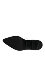 Dolce & Gabbana White Leather Chelsea SlipOn Ankle Boots Shoes