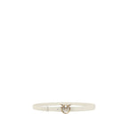 PINKO White Calf Leather Bos Taurus Regular Belt