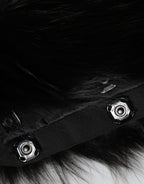 Dolce & Gabbana Black Fur Shoulder Collar Wrap Shawl Scarf