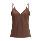 Forte_Forte Brown Acetate Sleeveles T-Shirt