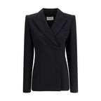 Max Mara Black Fleece Wool Coat