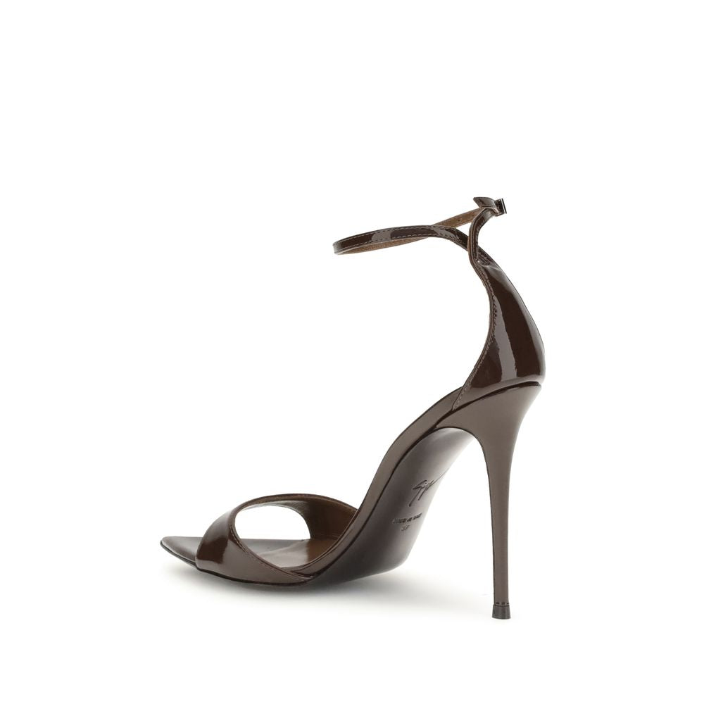 Giuseppe Zanotti Black Leather Stiletto Heel Sandals