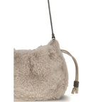 Brunello Cucinelli Gray Fur Shoulder Bag