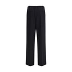 Brunello Cucinelli Black Fleece Wool Casual Pants