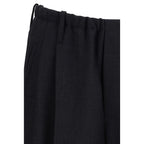 Brunello Cucinelli Black Fleece Wool Casual Pants