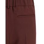 Brunello Cucinelli Bordeaux Acetate Casual Pants