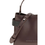 Brunello Cucinelli Bordeaux Leather Handbag