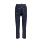 Dsquared² Blue Cotton Straight-Leg Jeans