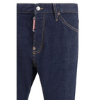 Dsquared² Blue Cotton Straight-Leg Jeans