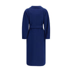 Max Mara Blue Fleece Wool Coat