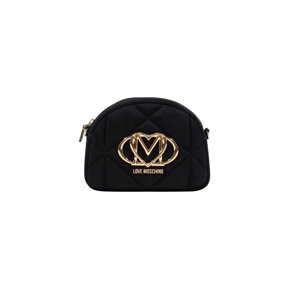 Love Moschino Black Suede Leather Handbag
