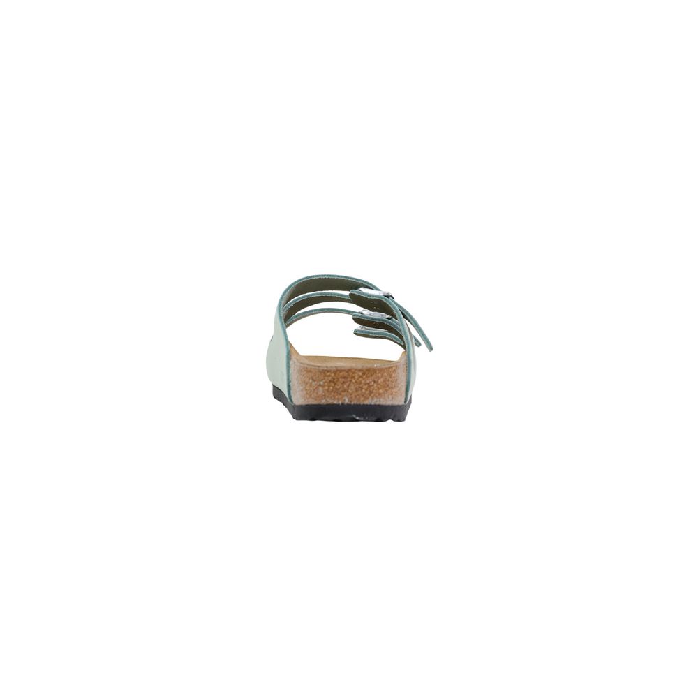 Birkenstock Green Leather Flat Sandals