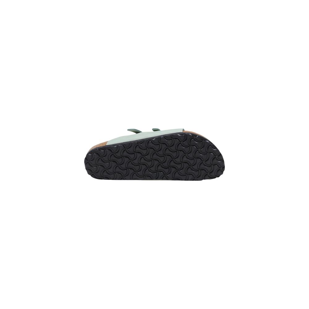 Birkenstock Green Leather Flat Sandals