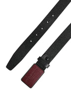 Dolce & Gabbana Men Black Calf Leather Logo Metal Buckle Belt