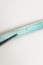 Scervino Street Women Green Leather Croco Print Studded Belt