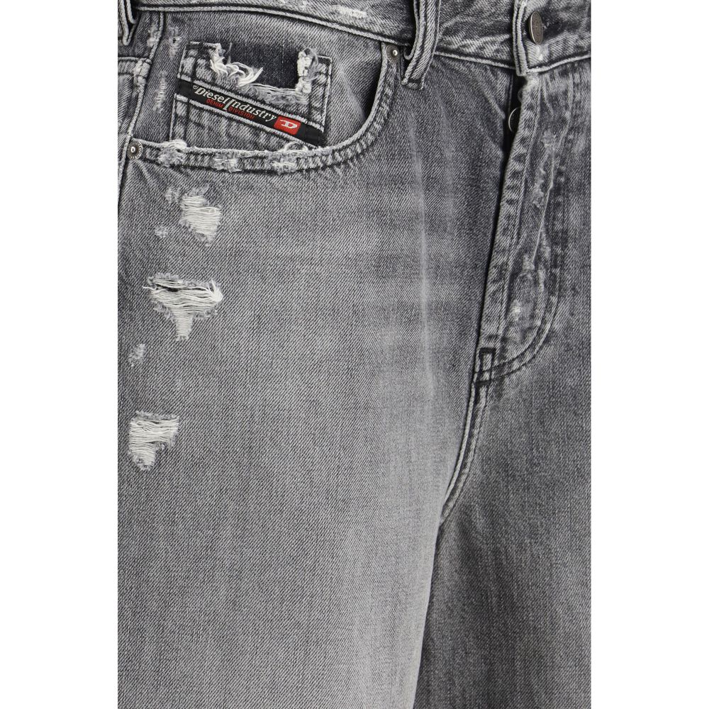 Diesel Gray Cotton Bermuda Shorts