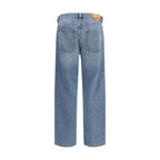 Diesel Blue Cotton Relaxed Fit Jeans