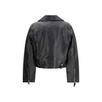 Diesel Black Calf Leather Bos Taurus Leather Jacket