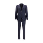 Lardini Blue Fleece Wool Two-Piece Suit