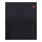 Ami Paris Black Merino Wool Sweatshirt