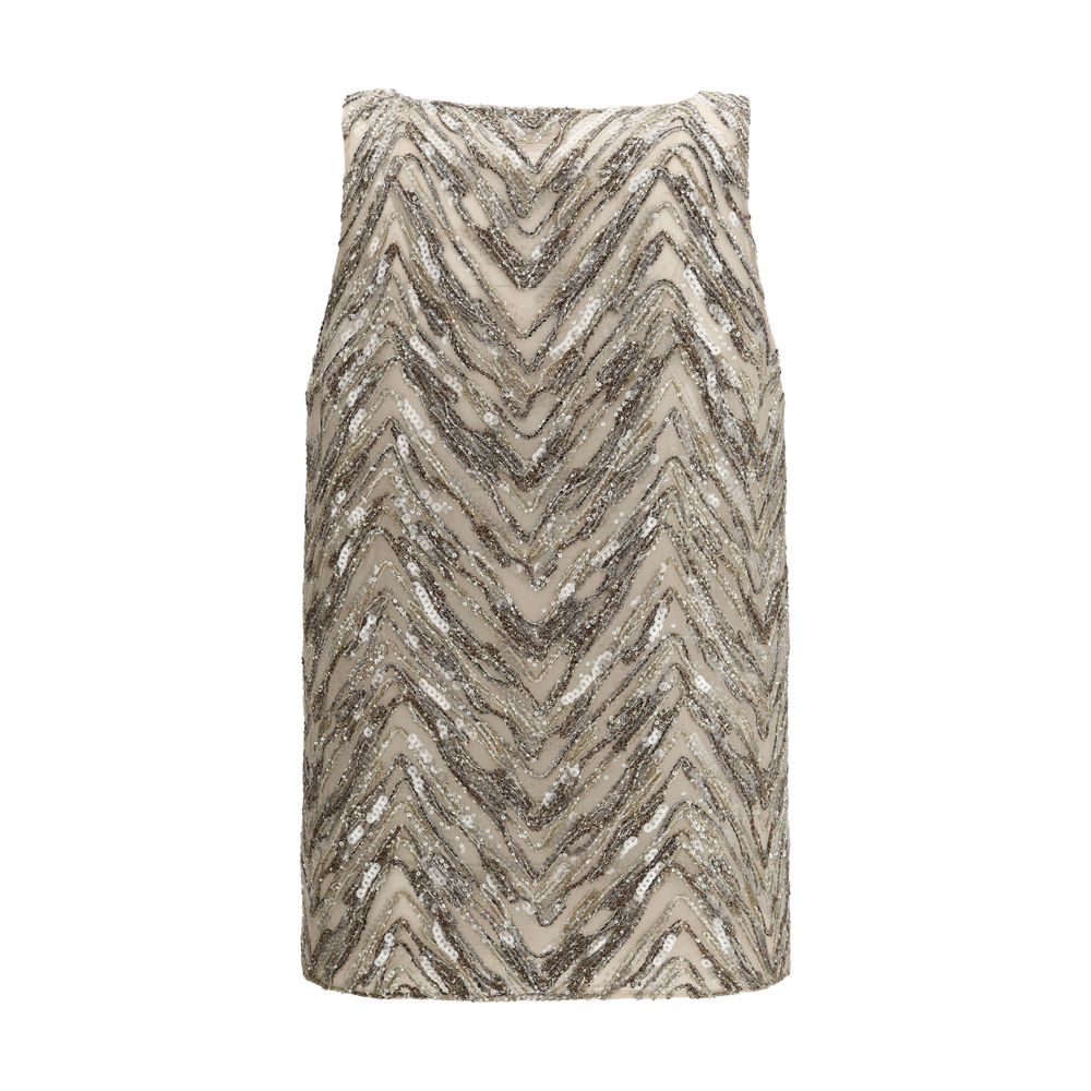 Brunello Cucinelli Beige Silk Blouse