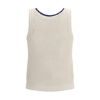 Brunello Cucinelli Beige Cotton Sleeveles T-Shirt