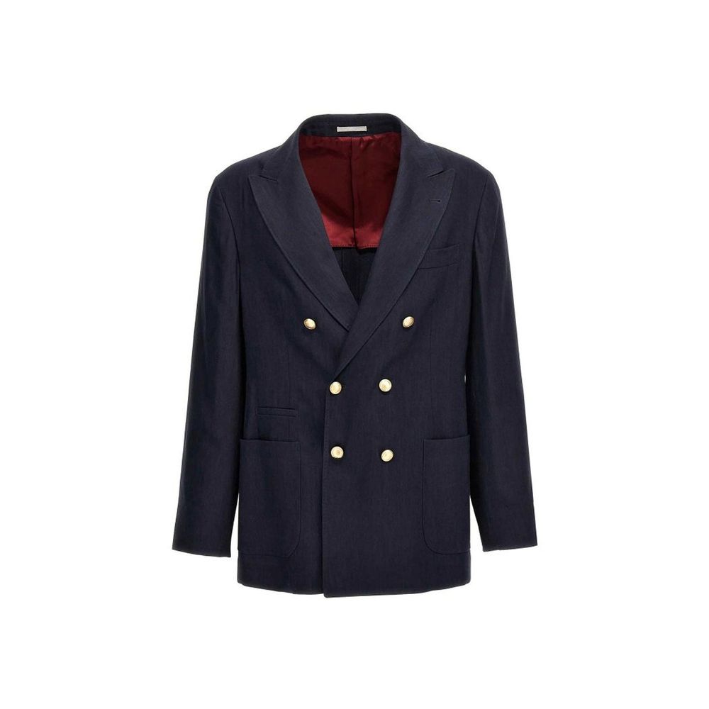 Brunello Cucinelli Blue Linen Coat