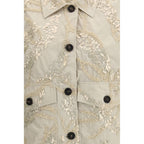 Brunello Cucinelli Beige Cotton Full-Length Jacket