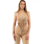 Moschino Beige Cotton Tank Tops