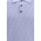 Fendi Blue Cotton Polo Shirt