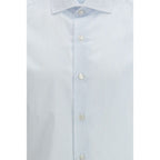 Finamore Blue Cotton Pattern Shirt